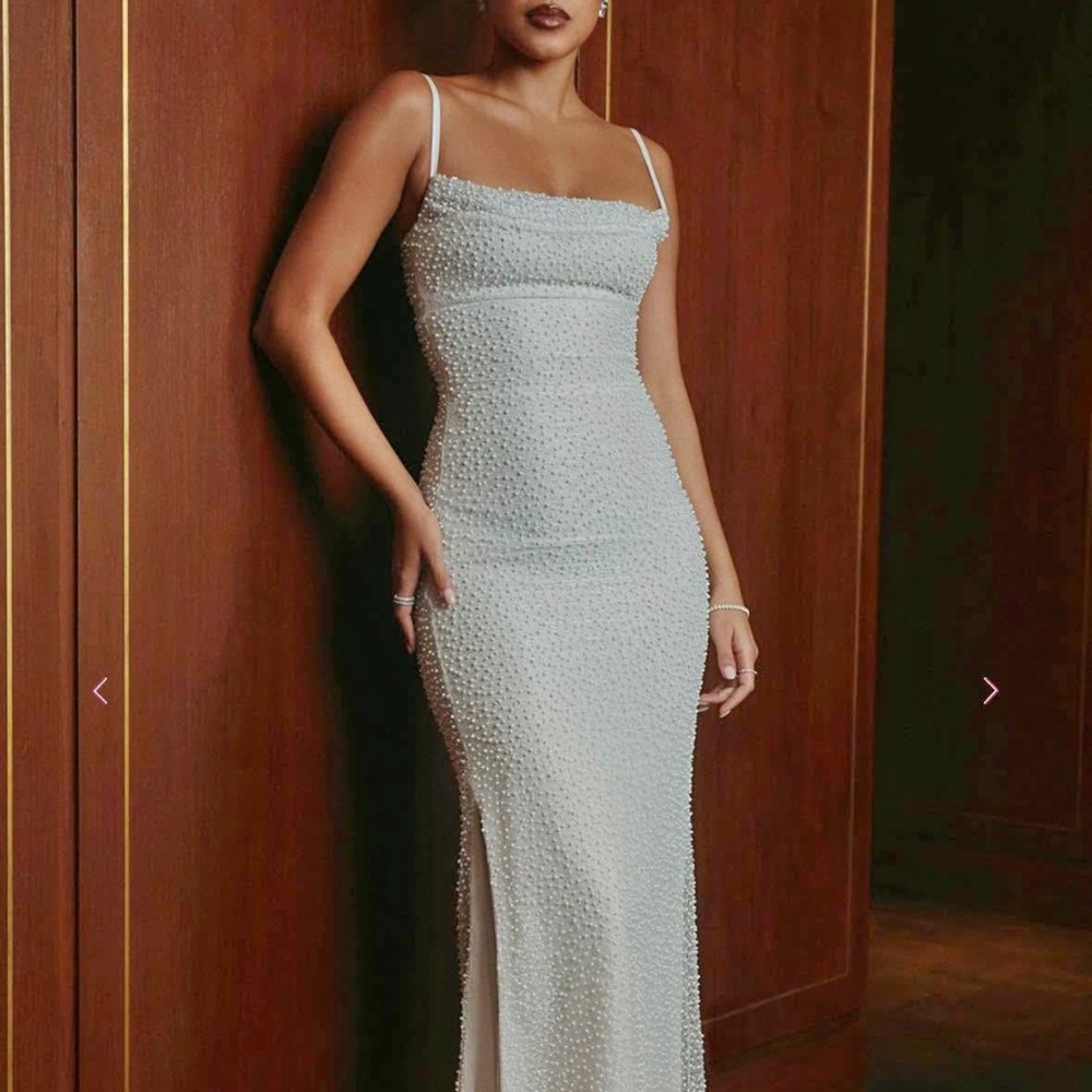 House of CB-  White Beaded Dress
